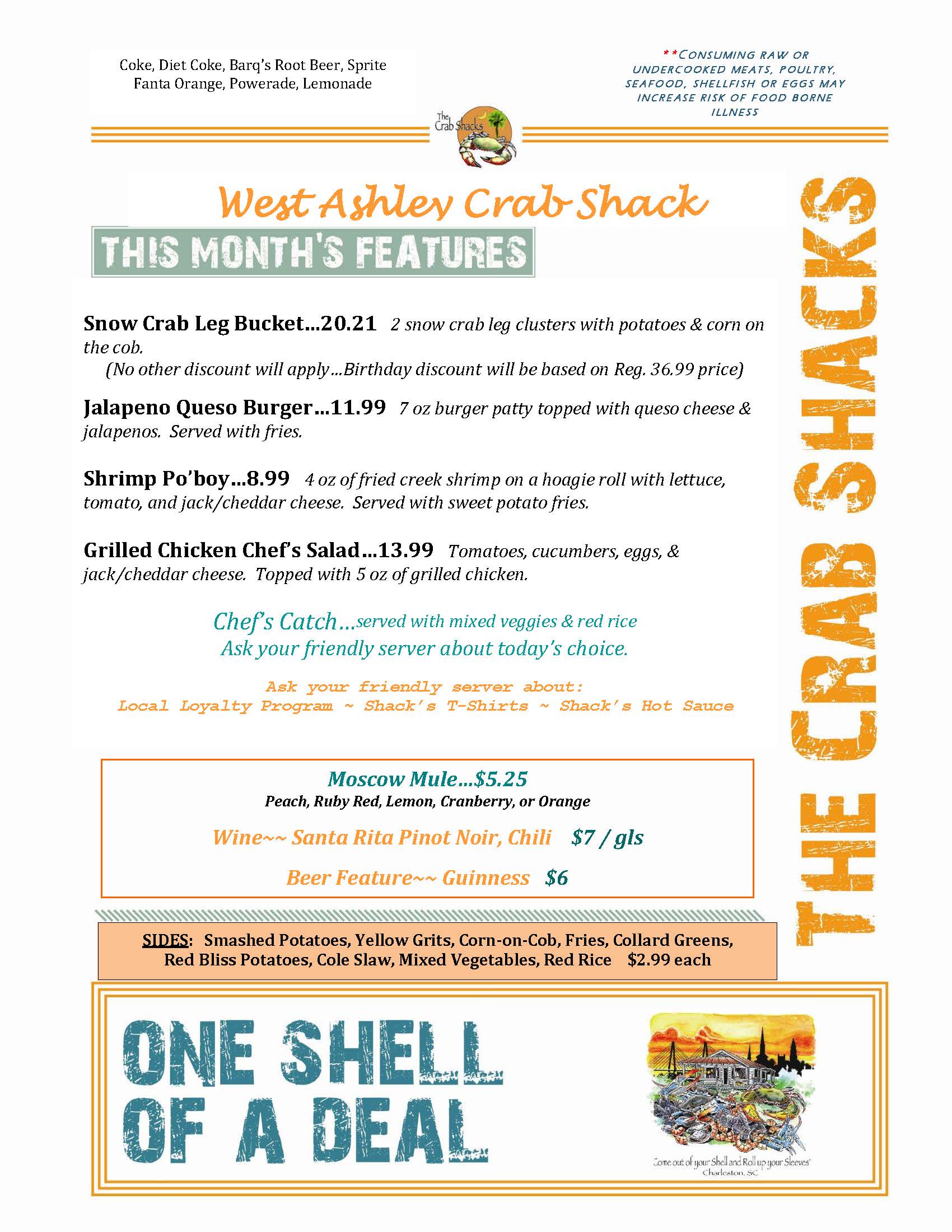 Crab Shacks Locations West Ashley Affordable Seafood Restaurant Charleston SC